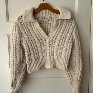 Zara Chunky Cropped Knitted Sweater